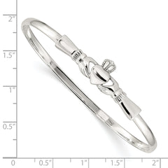 Sterling Silver Claddagh Bangle Bracelet