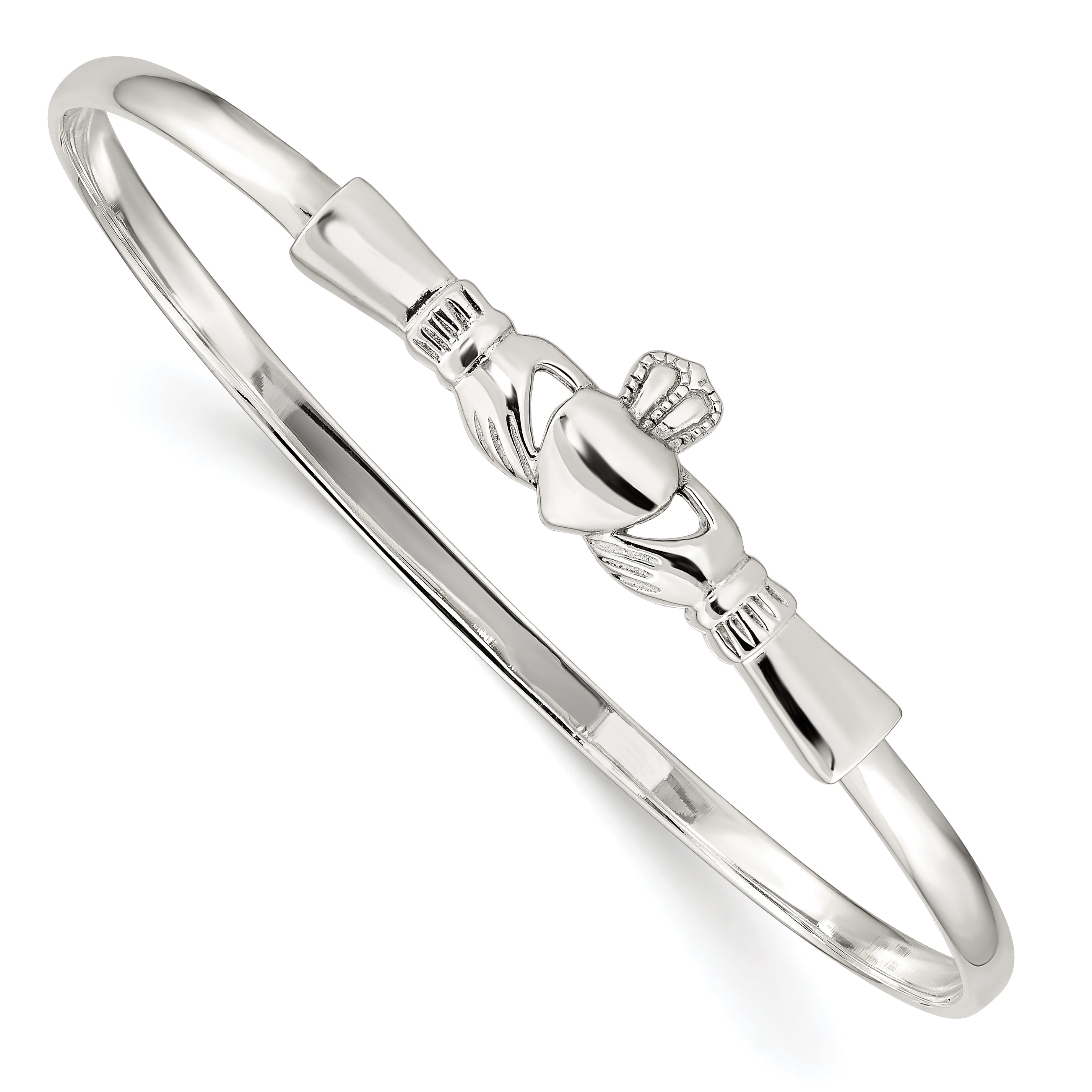 Sterling Silver Claddagh Bangle Bracelet