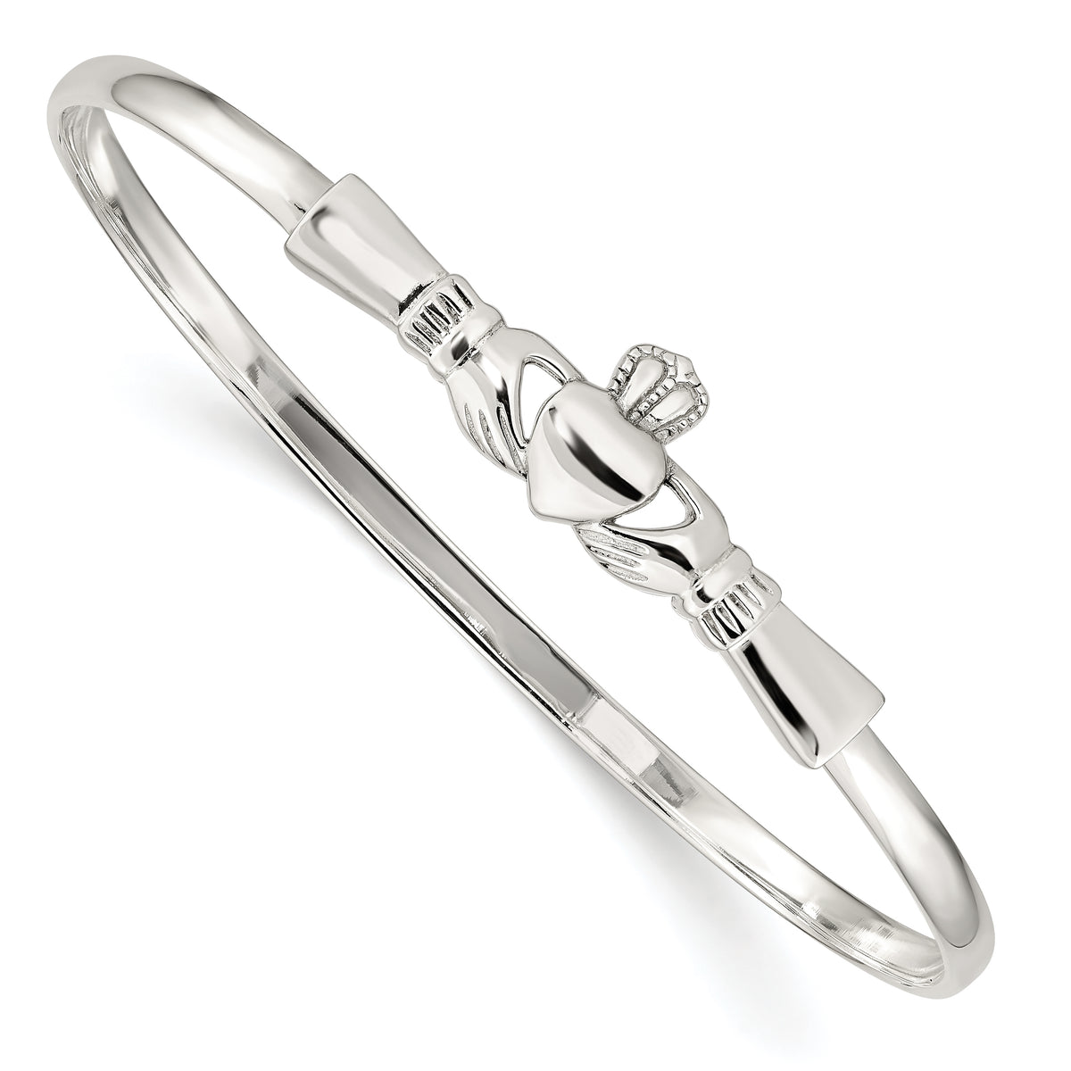 Sterling Silver Claddagh Bangle Bracelet