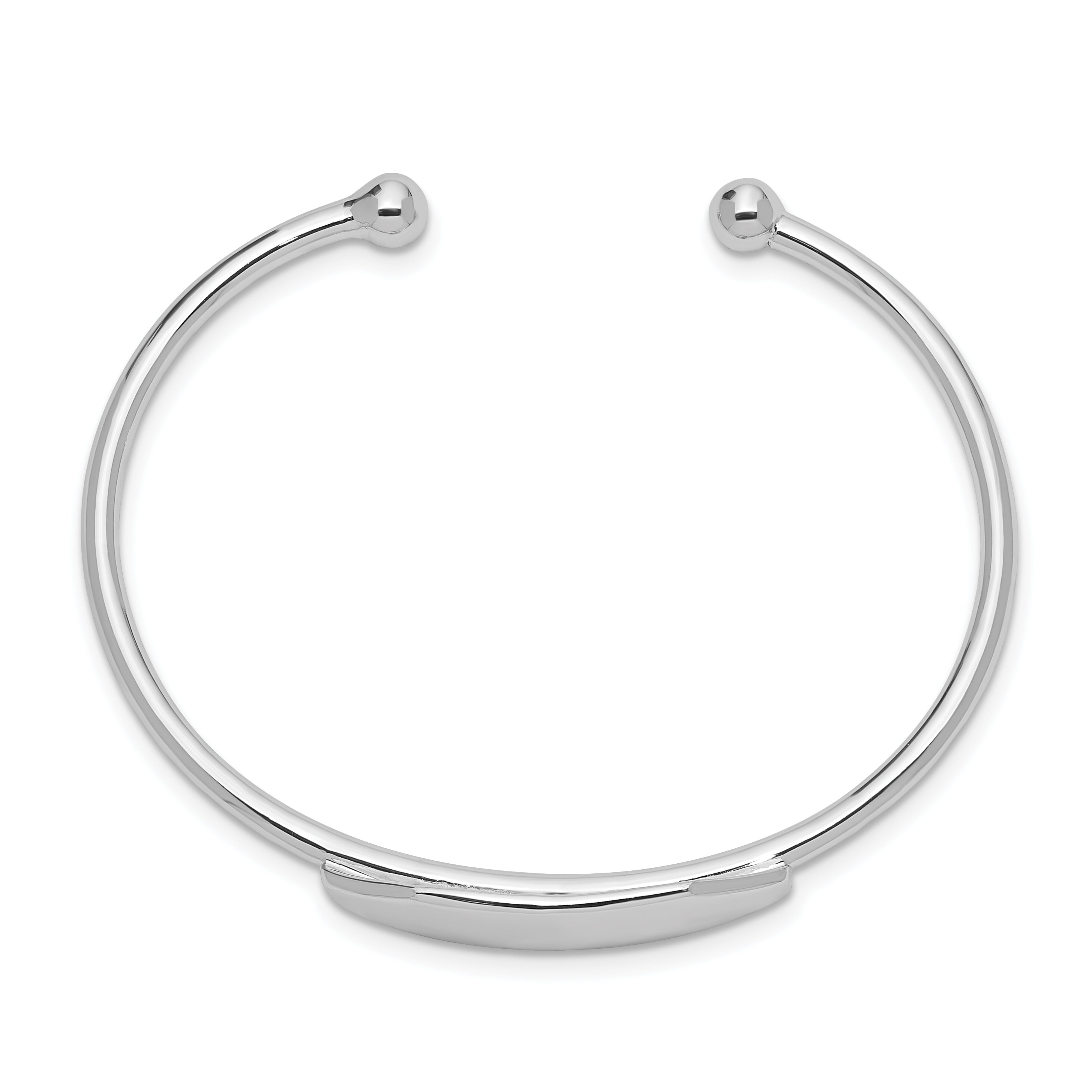 Sophia Jewelers Sterling Silver Polished ID Cuff Bangle for Girls