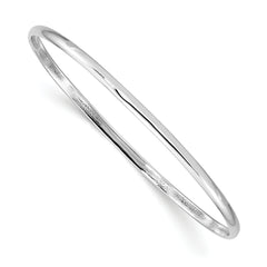 Sterling Silver RH-plated Polished 2mm Slip On Children's Bangle Bracelet