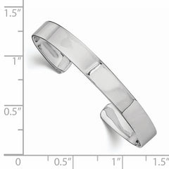 Sterling Silver Rhodium-plated Polished 6mm Children's Cuff Bangle