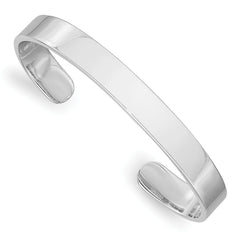 Sterling Silver Rhodium-plated Polished 6mm Children's Cuff Bangle