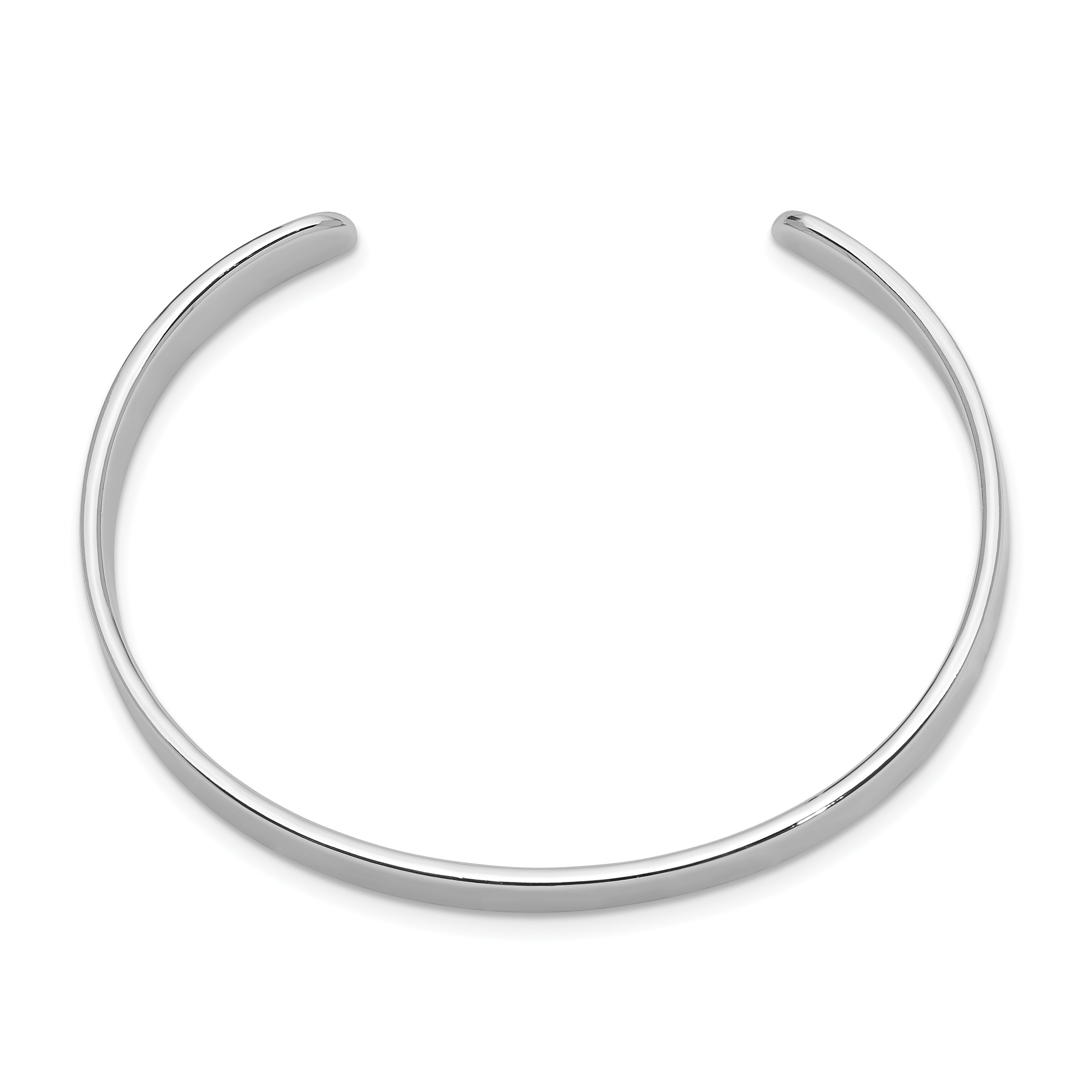 Sterling Silver Rhodium-plated Polished 6mm Children's Cuff Bangle