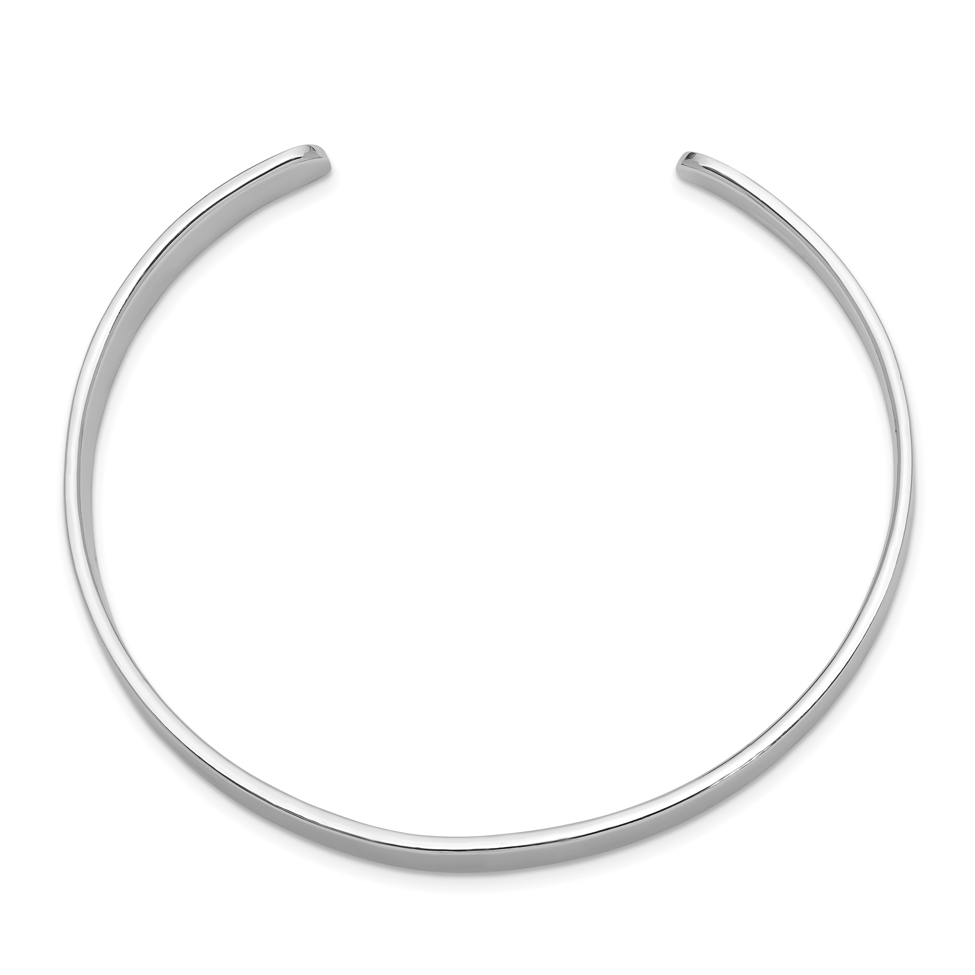 Sterling Silver Rhodium-plated Polished 6mm Children's Cuff Bangle