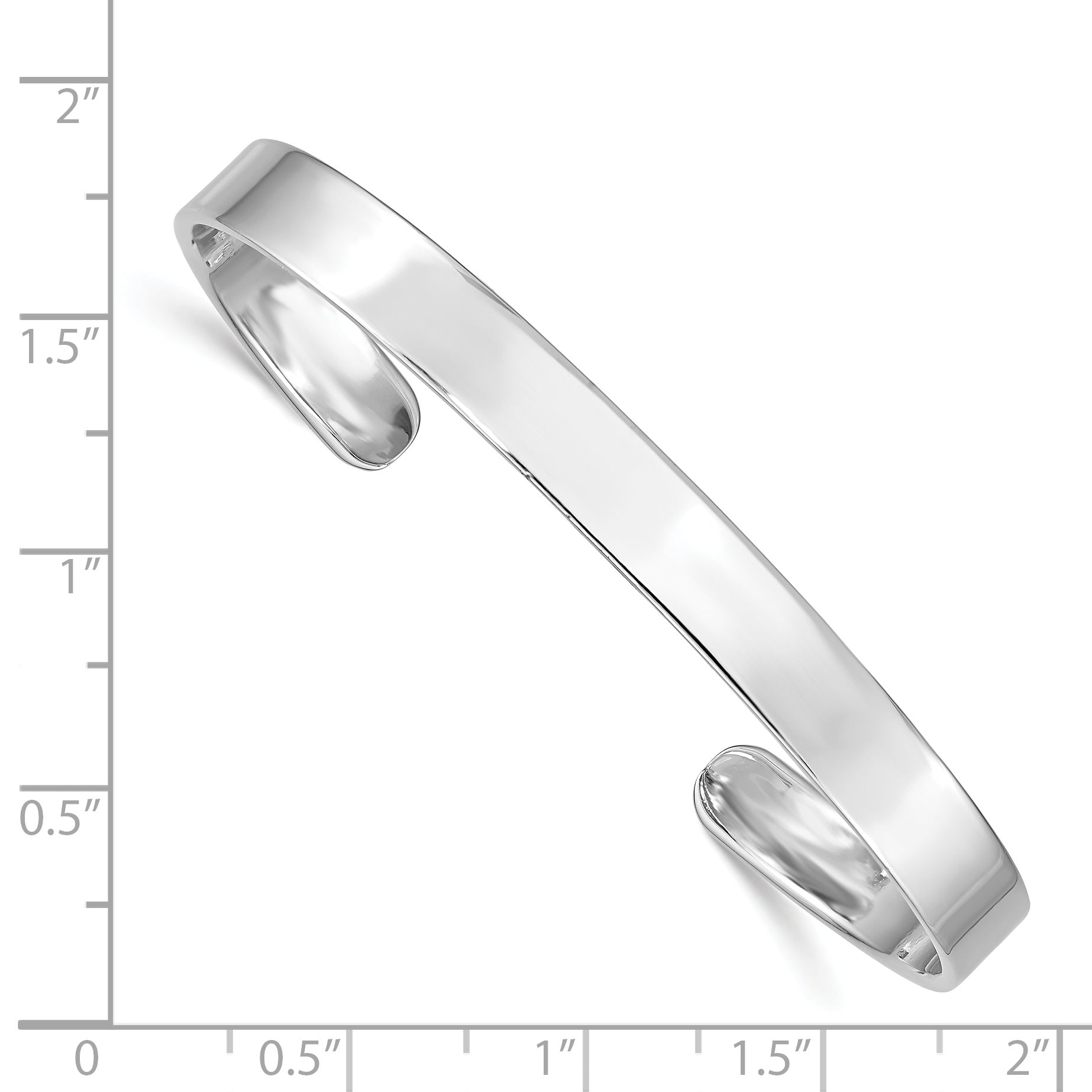 Sterling Silver Rhodium-plated Polished 6mm Children's Cuff Bangle