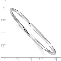 Sterling Silver Rhodium-plated 3.50mm Bangle