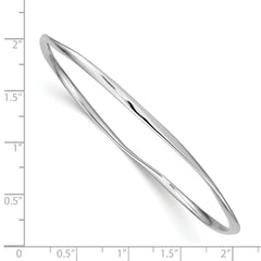 Sterling Silver Rhodium-plated 2.25mm Bangle