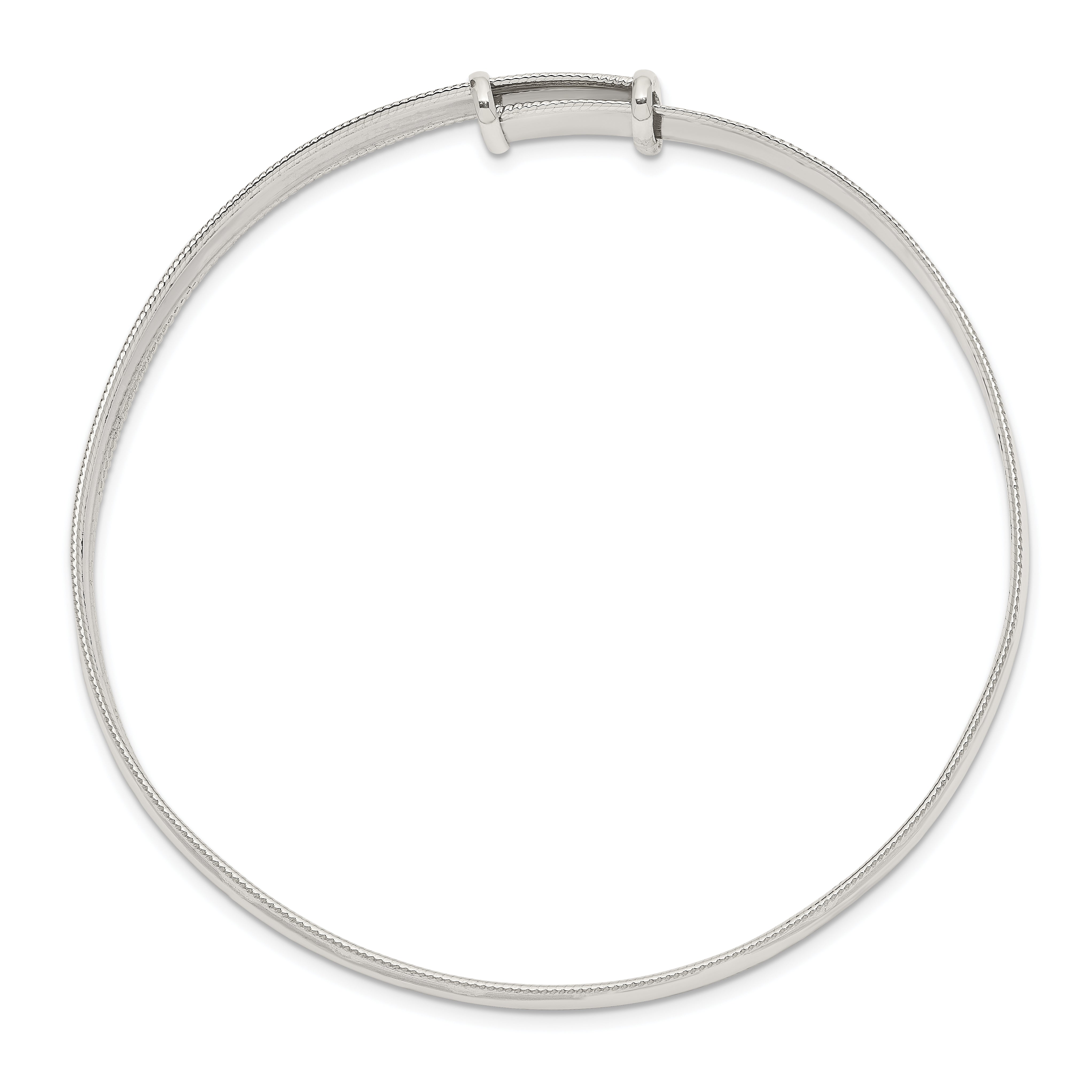 Sterling Silver Polished Milgrain 7mm Expandable Bangle