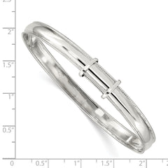 Sterling Silver Polished Milgrain 7mm Expandable Bangle