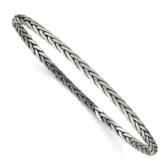 Sterling Silver Antiqued 3mm Slip-on Bangle