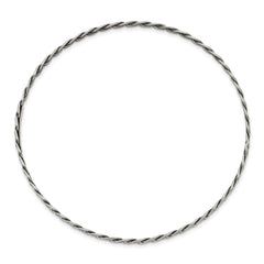 Sterling Silver Antiqued 3.5mm Slip-on Bangle