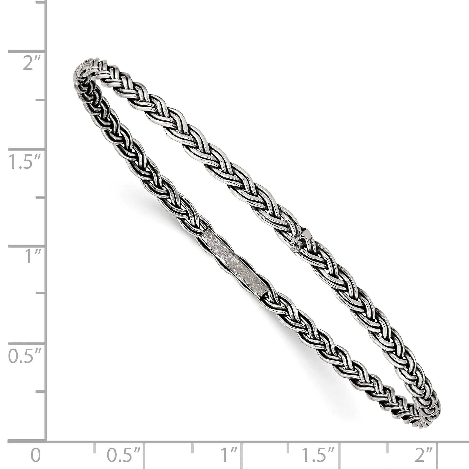 Sterling Silver Antiqued 3.5mm Slip-on Bangle