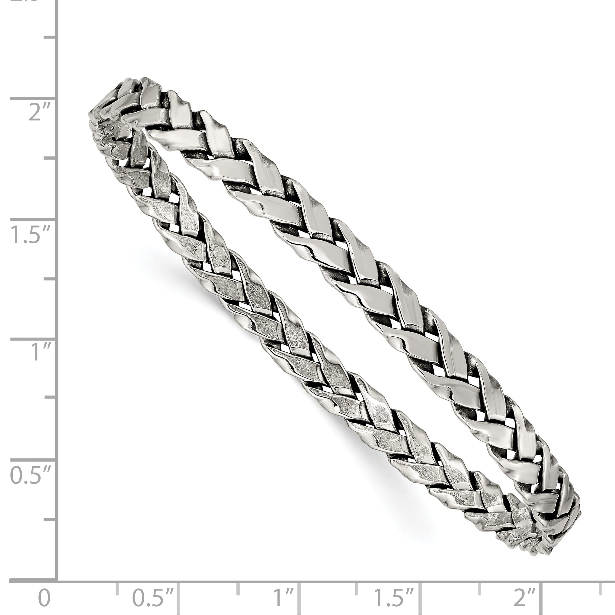 Sterling Silver Antiqued 5.25mm Slip-on Bangle