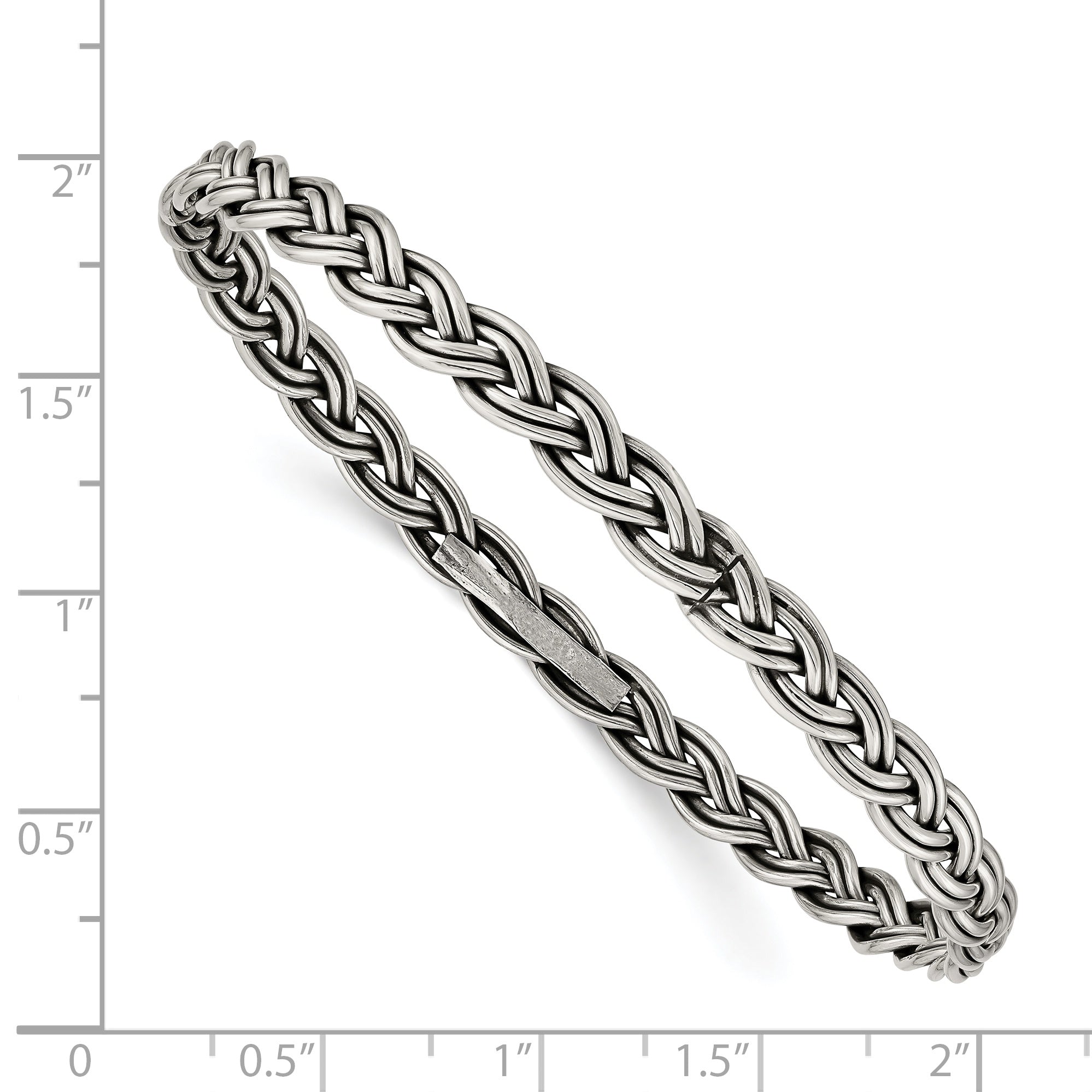 Sterling Silver Antiqued 5.25mm Slip-on Bangle