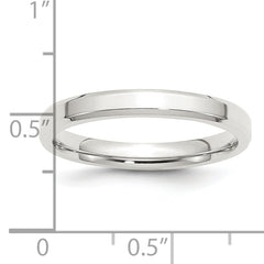 Sterling Silver 3mm Beveled Edge Size 4 Band