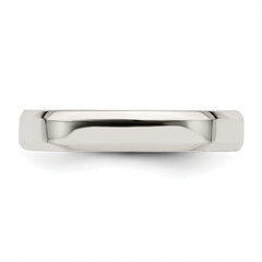 Sterling Silver 4mm Beveled Edge Size 4 Band