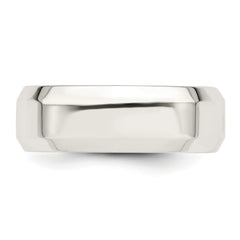 Sterling Silver 7mm Beveled Edge Size 4 Band