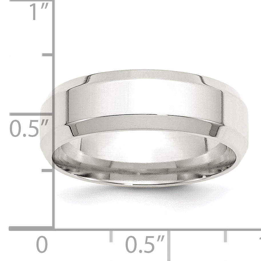 Sterling Silver 7mm Beveled Edge Size 4 Band