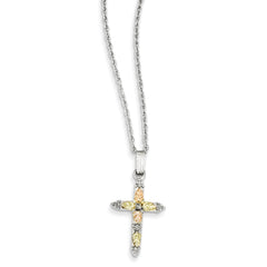 Sterling Silver & 12K Cross Necklace