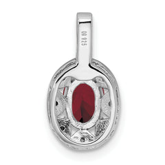 Sophia Jewelers Sterling Silver Rhodium-Plated Ruby & Diamond Pendant