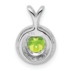 Sterling Silver Rhodium-plated Diam. & Peridot Pendant