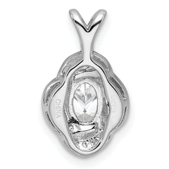 Sterling Silver Rhodium-plated Diam. & White Topaz Pendant