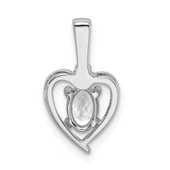 Sterling Silver Rhodium-plated White Topaz & Diam. Pendant