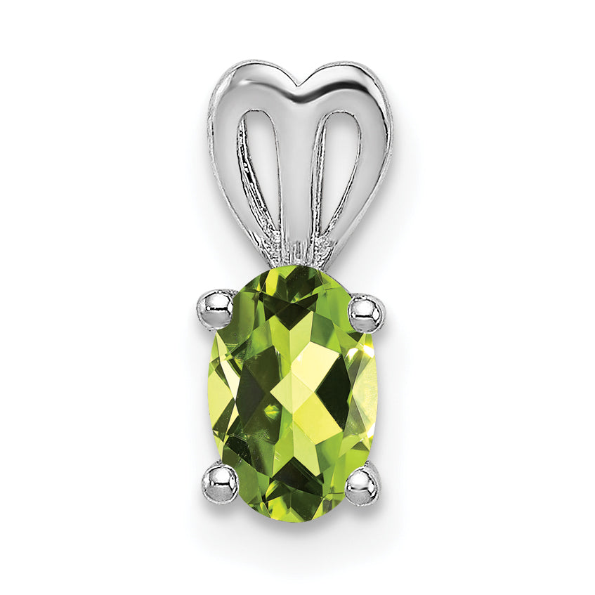 Sterling Silver Rhodium-plated Peridot Pendant