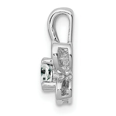 Sophia Jewelers 925 Sterling Silver White Topaz April Birthstone Pendant Rhodium-Plated