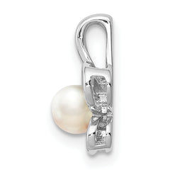 Sterling Silver 925 Rhodium-Plated Pearl Pendant for June Birthstone Elegance