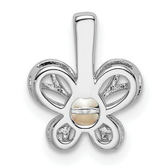 Sterling Silver 925 Rhodium-Plated Pearl Pendant for June Birthstone Elegance