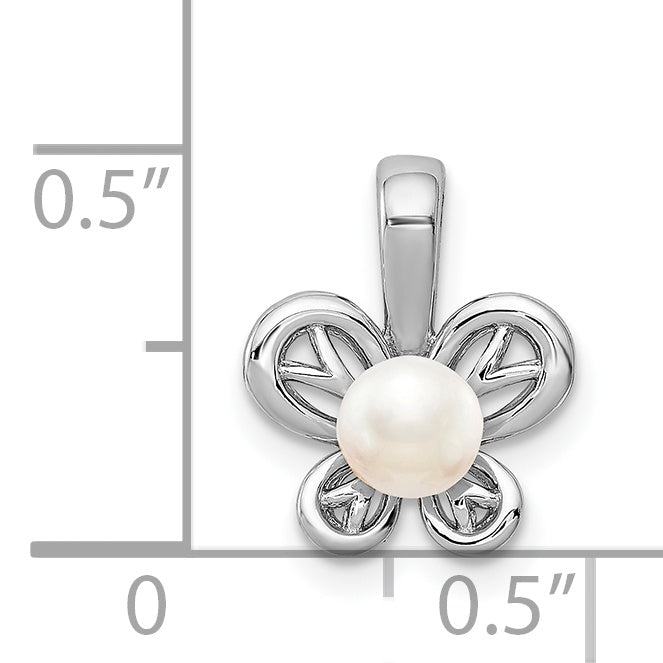 Sterling Silver 925 Rhodium-Plated Pearl Pendant for June Birthstone Elegance