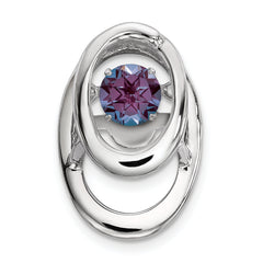 Sterling Silver Rhodium Created Alexandrite Birthstone Vibrant Chain Slide