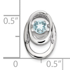 Sophia Jewelers 925 Sterling Silver Aquamarine Birthstone Pendant with Rhodium Finish