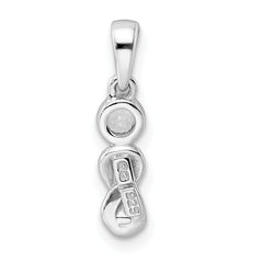 Sterling Silver Rhodium-plated White Topaz Infinity Birthstone Pendant