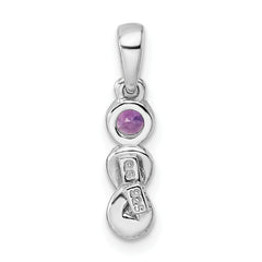 Sterling Silver Rhodium-plated Amethyst Infinity Birthstone Pendant