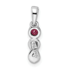 Sterling Silver Rhodium-plated Rhodolite Garnet Infinity Birthstone Pendant