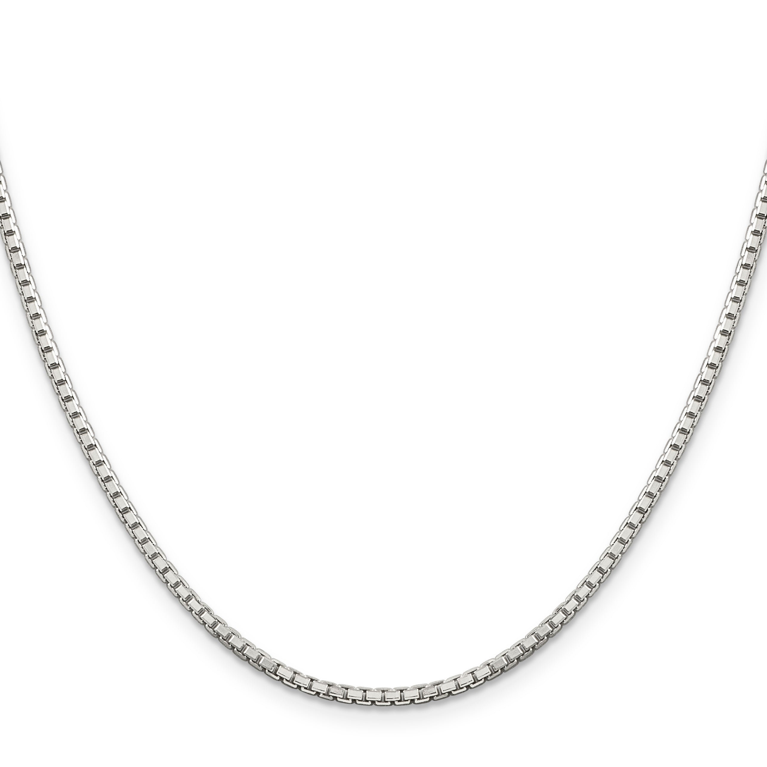 Sterling Silver 2mm 8 Sided Diamond-cut Box Chain