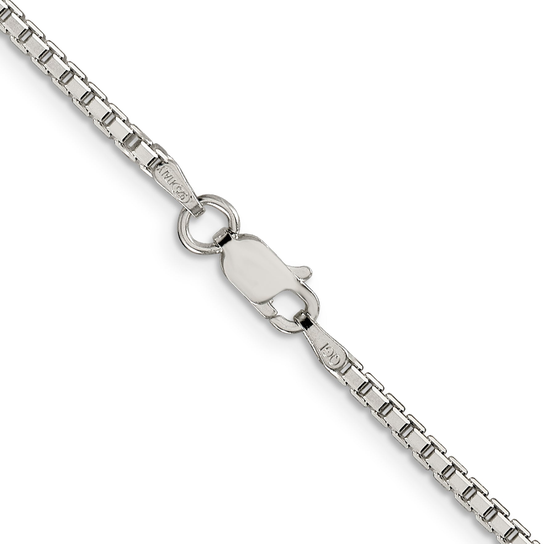 Sterling Silver 2mm 8 Sided Diamond-cut Box Chain