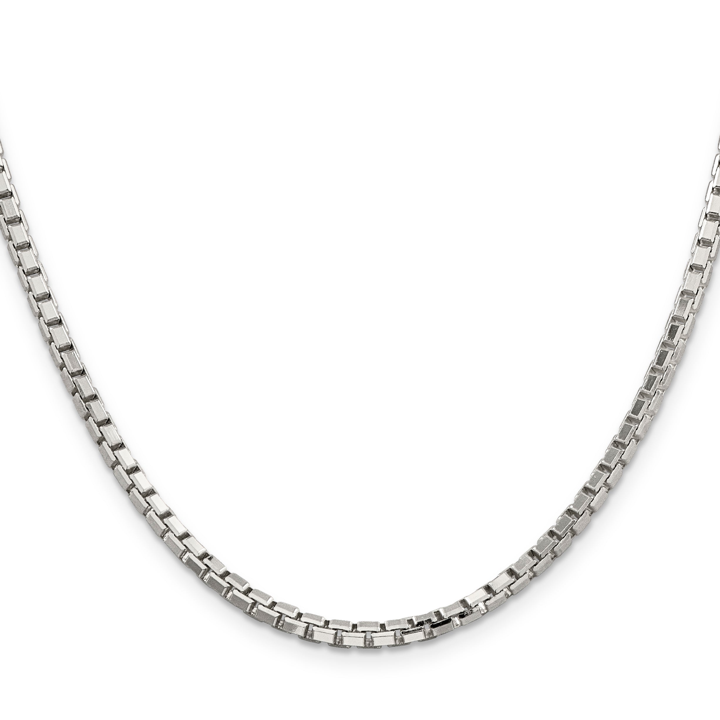 Sterling Silver 3.2mm 8 Sided Diamond-cut Box Chain