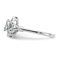 Sterling Silver Rhodium-plated White Topaz & Diamond Ring