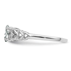 Sterling Silver Rhodium-plated White Topaz & Diamond Ring