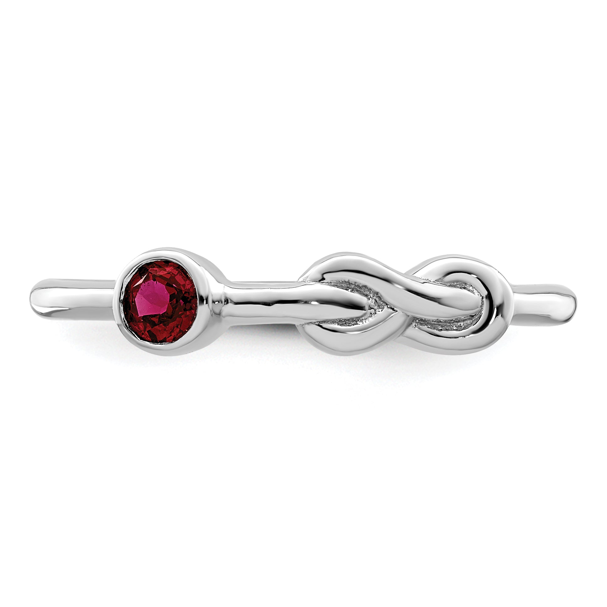 Sterling Silver Rhodium-plated Polished Infinity Lab Created Ruby Ring