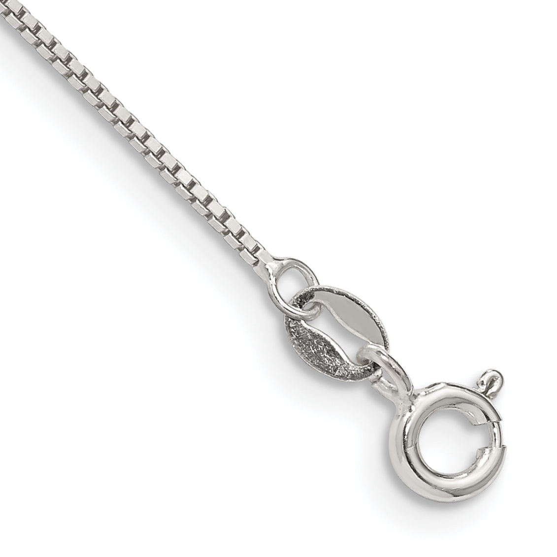 Sterling Silver .9mm Box Chain Anklet