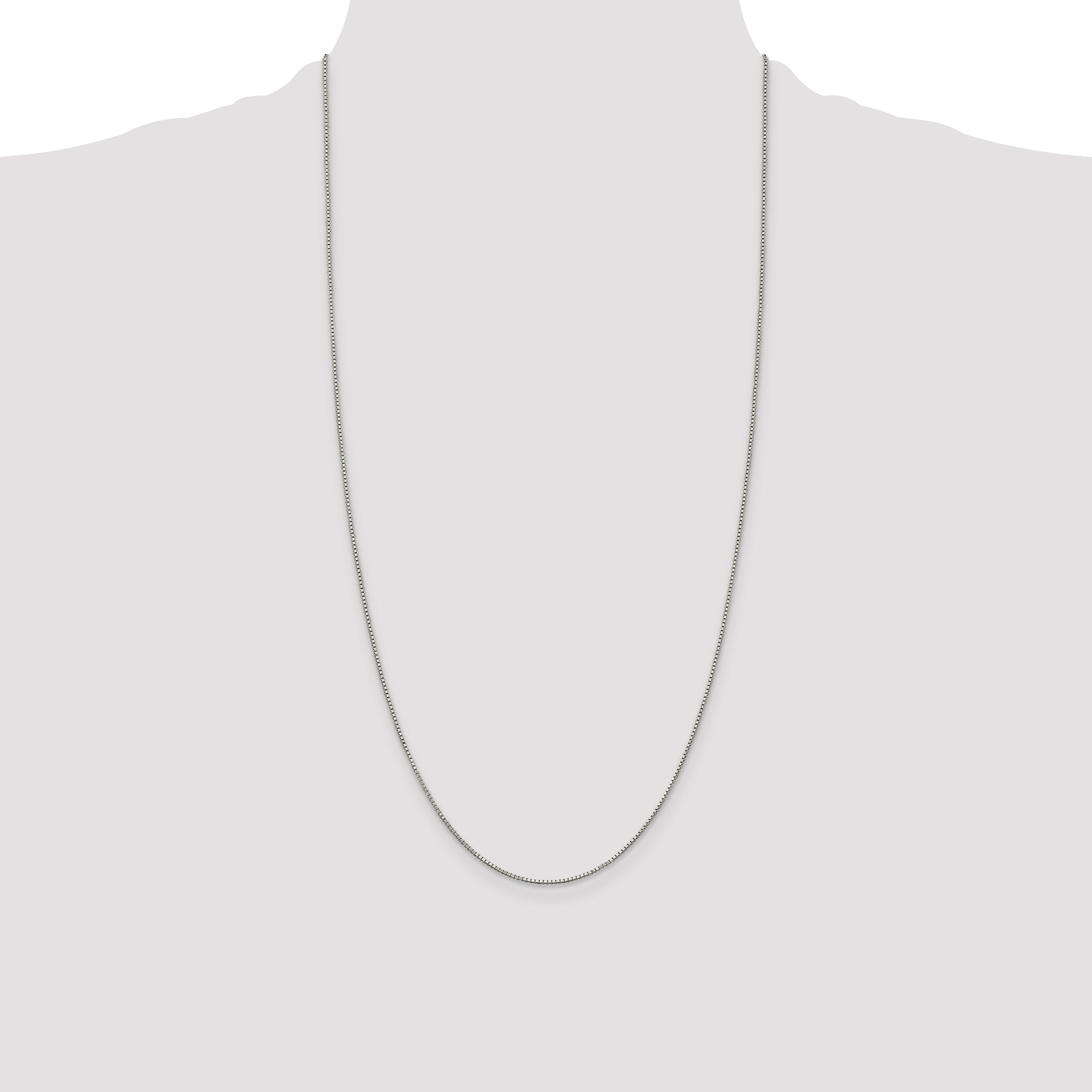 Sterling Silver Rhodium-plated .9mm Box Chain