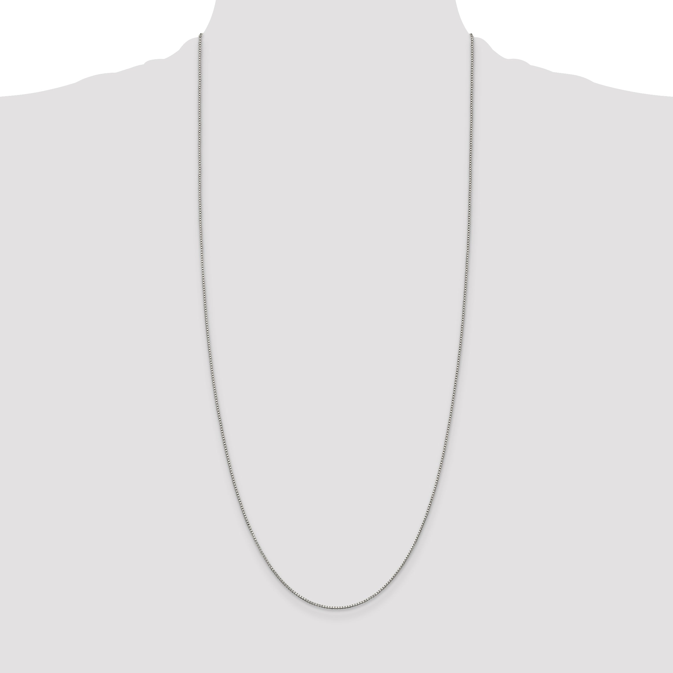 Sterling Silver Rhodium-plated .9mm Box Chain