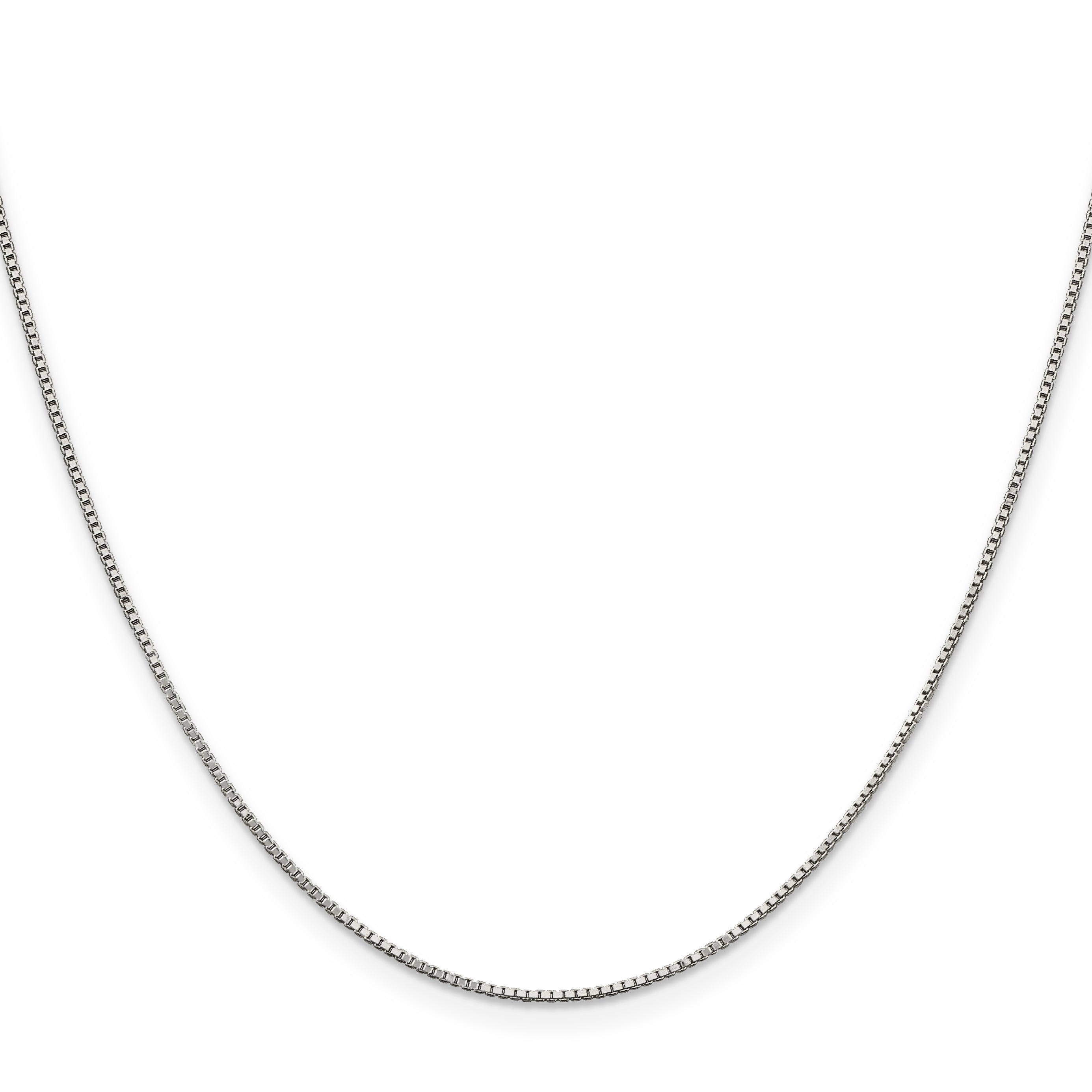 Sterling Silver Rhodium-plated .9mm Box Chain with a 2 inch extention