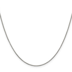 Sterling Silver Rhodium-plated .9mm Box Chain with a 2 inch extention