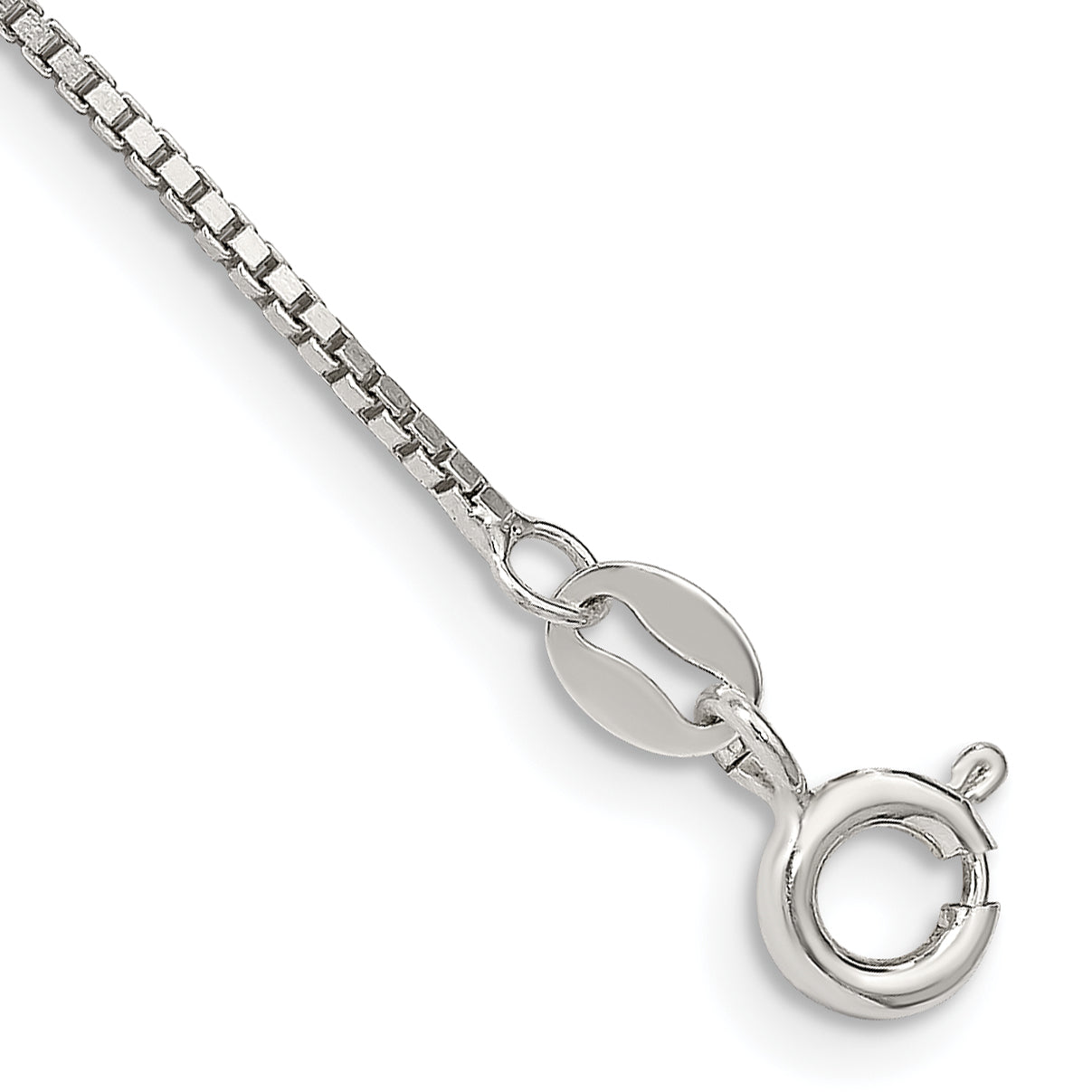 Sterling Silver 1.1mm Box Chain Anklet